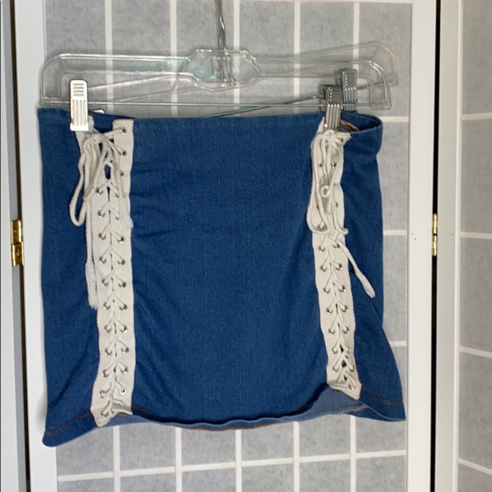 Denim mini skirt